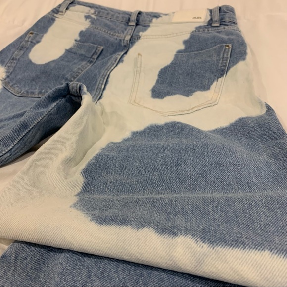 ZARA - High Waisted, Straight Leg Tie-Dye Jeans - Denim - Women’s 4 (EUR 36) - Picture 8 of 10
